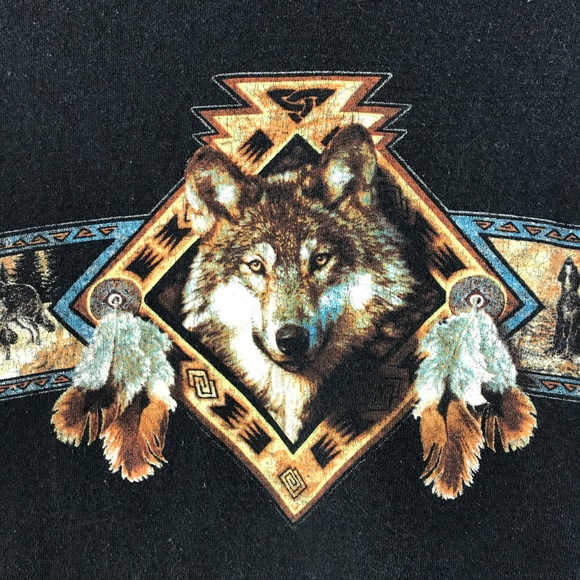 Vintage Wolf Graphic T shirt Size M Medium - Picture 2 of 4